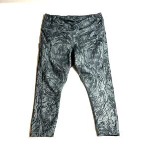 ATHLETA Ultimate Stash Pocket 7/8 tight Womens Sz 2XL Slate Gray Abstract Print